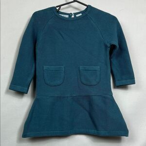 Feltman Brothers blue drop waisted dress waffle knit long sleeve. EUC size 12m